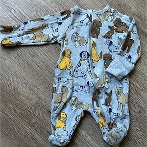 Wonder Nation Doggies Zip Up Onesie (NB)